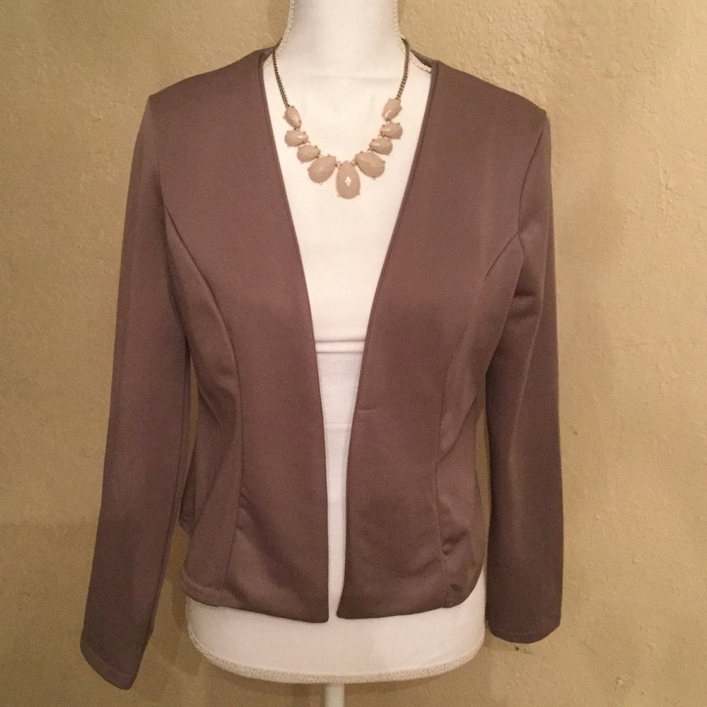 Chic Taupe Stretchy Blazer